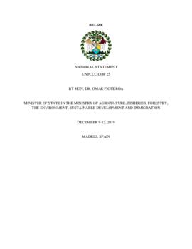 High Level Segment Statement COP25 Belize 20191210