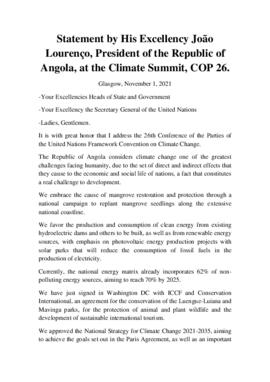 High Level Segment Statement COP26 Angola 20211102