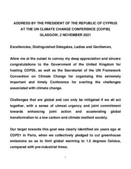 High Level Segment Statement COP26 Cyprus 20211102