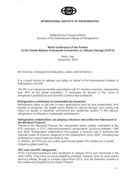 High Level Segment Statement COP9 IIF 20031210