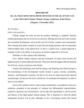 High Level Segment Statement COP26 Viet Nam 20211101