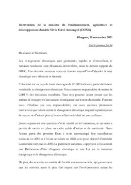 High Level Segment Statement COP26 Andorra 20211110
