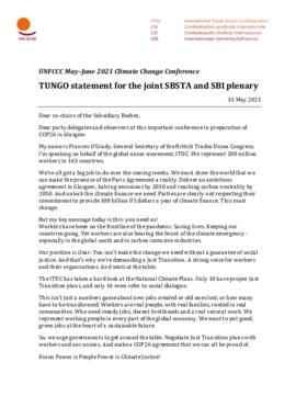 Statement Opening of SB2021 Trade union NGOs (TUNGO) 20210531