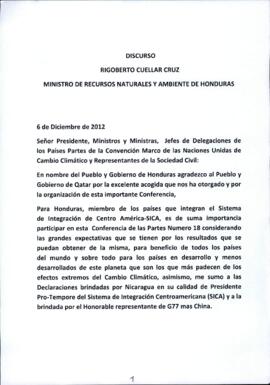 High Level Segment Statement COP18 Honduras 20121206