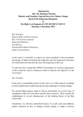 High Level Segment Statement COP18 Indonesia 20121206