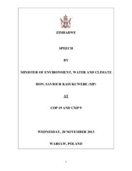 High Level Segment Statement COP19 Zimbabwe 20131120