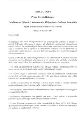 Ministerial Round Table Statement COP9 Italy 20031210