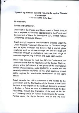 High Level Segment Statement COP18 Brazil 20121205